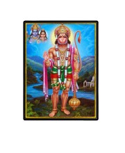 Hanuman Laminated Photo (9x11 Inches Without glass) Divine Blessings for Table and Walls,Home & Office and Temple Decoration