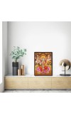 Lakshmi Saraswati & Ganesh Laminated Photo - 5x7 Inches, Divine Blessings for Home & Office and Temple Decoration