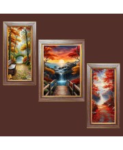 3-Pack The Canvas of the Earth Photo Frames - 2 Pieces 10x17 Inch & 1 Piece 14x17 Inch - Rustic Wall Art for Home & Office Decor - Botanical Wall Hanging for Living Room, Bedroom, or Workspace