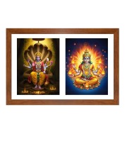 Lord vishnu and agni Photo Frame - 13x17Inches - Spiritual Artwork for Home Decor, Puja Room and Office Decoration