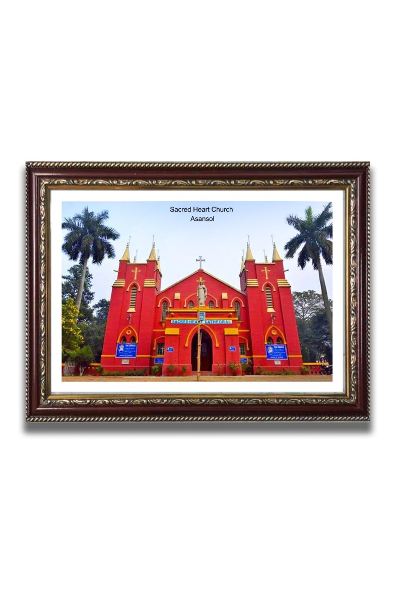 Sacred Heart Church Church Photo Frame, 10x14 Inches Beautiful Elegant Framed Wall Art of Iconic Cathedral