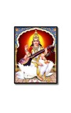 Saraswati Laminated Photo - 5x7 Inches, Divine Blessings for Home & Office and Temple Decoration