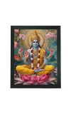 Hitech Sales Lord Vishnu Polystyrene Photo Frame for Pooja Room, Temple Decor, Home Decoration and Gifting (Wall and Tabletop, Rectangular, Printed Photo, 7.12 x 9.12 inches Frame, Black)