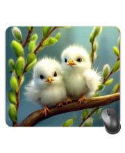 Customized Cute Chicks Picture Sublimation Mouse Pad | 8 X 7.5 Inch | Smooth Cloth Surface | Non-Slip Rubber Base | Personalized Mousepad for Laptop & Desktop (F17439)