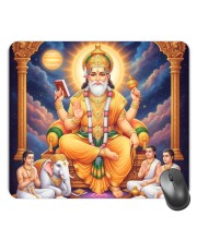 Customized Lord Vishwakarma Picture Sublimation Mouse Pad | 8 X 7.5 Inch | Smooth Cloth Surface | Non-Slip Rubber Base | Personalized Mousepad for Laptop & Desktop (F16998)