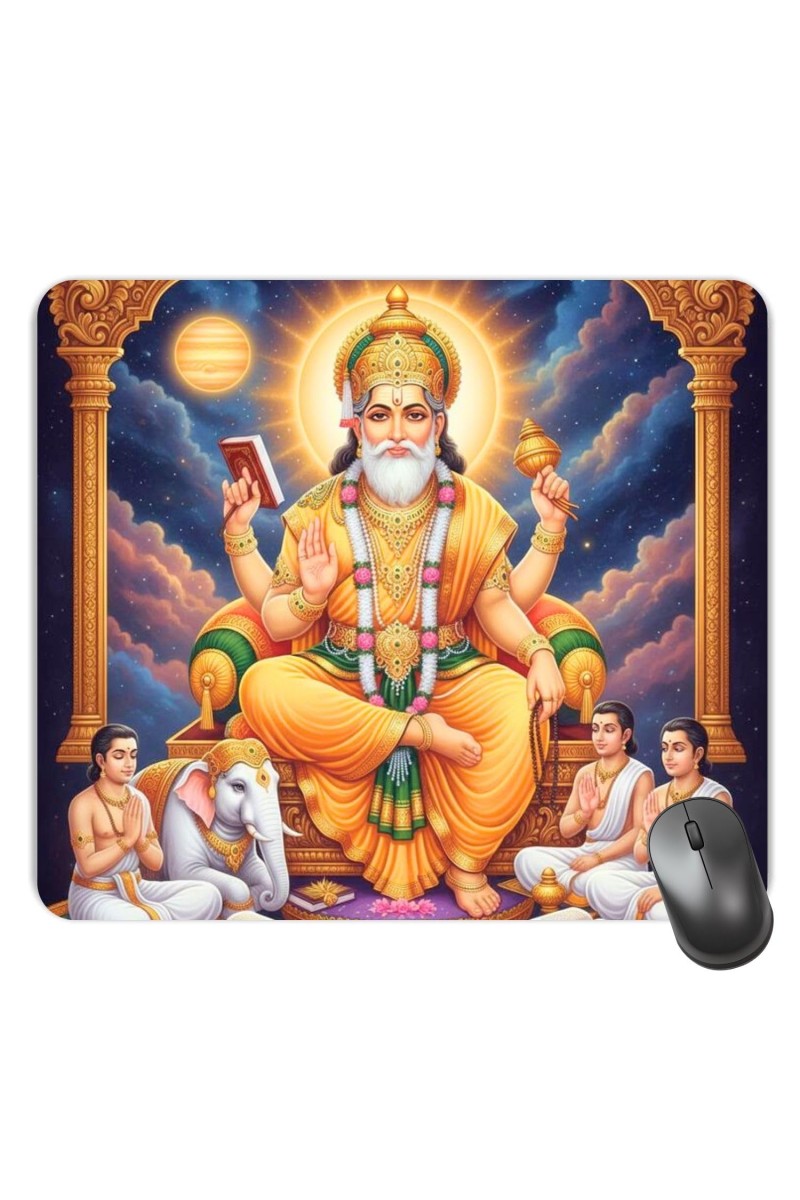 Customized Lord Vishwakarma Picture Sublimation Mouse Pad | 8 X 7.5 Inch | Smooth Cloth Surface | Non-Slip Rubber Base | Personalized Mousepad for Laptop & Desktop (F16998)