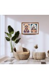 Lord bramha and goddess saraswathi Photo Frame - 17x21Inches - Spiritual Artwork for Home Decor, Puja Room and Office Decoration