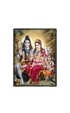 Lord Shiva Family Laminated Photo - 11x13 Inches, Divine Blessings for Home & Office and Temple Decoration