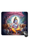 Customized Lord Krishna Picture Sublimation Mouse Pad | 8 X 7.5 Inch | Smooth Cloth Surface | Non-Slip Rubber Base | Personalized Mousepad for Laptop & Desktop (F17132)