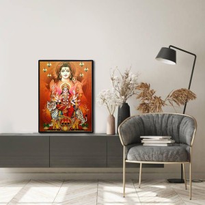 Durga with Shiva Laminated Photo - 5x7 Inches, Divine Blessings for Home & Office and Temple Decoration Durga with Shiva Laminated Photo - 5x7 Inches, Divine Blessings for Home & Office and Temple Decoration