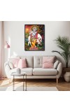 Sri Krishna Laminated Photo (9x11 Inches) Divine Blessings for Home & Office and Temple Decoration