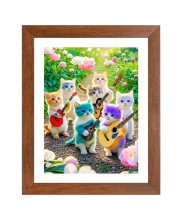 AI Funny Cute Cat Art Picture for Kids - 10x14 inches, Brown Color - Perfect Wall Decor for Children's Room