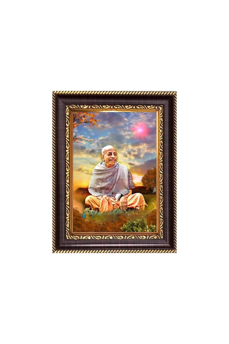 Sri A. C. Bhaktivedanta Swami Prabhupada Digital Print Photo 6.7x8.7 inches - Vibrant Religious Wall Art for Home, Office and Temple Decor.