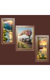 3-Pack Auroraâ€™s Whisper Photo Frames - 2 Pieces 6x13 Inch & 1 Piece 10x13 Inch - Rustic Wall Art for Home & Office Decor - Botanical Wall Hanging for Living Room, Bedroom, or Workspace
