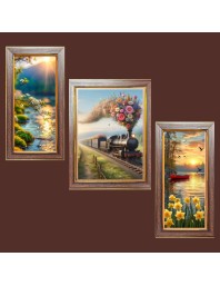 3-Pack Auroraâ€™s Whisper Photo Frames - 2 Pieces 12x19 Inch & 1 Piece 16x19 Inch - Rustic Wall Art for Home & Office Decor - Botanical Wall Hanging for Living Room, Bedroom, or Workspace