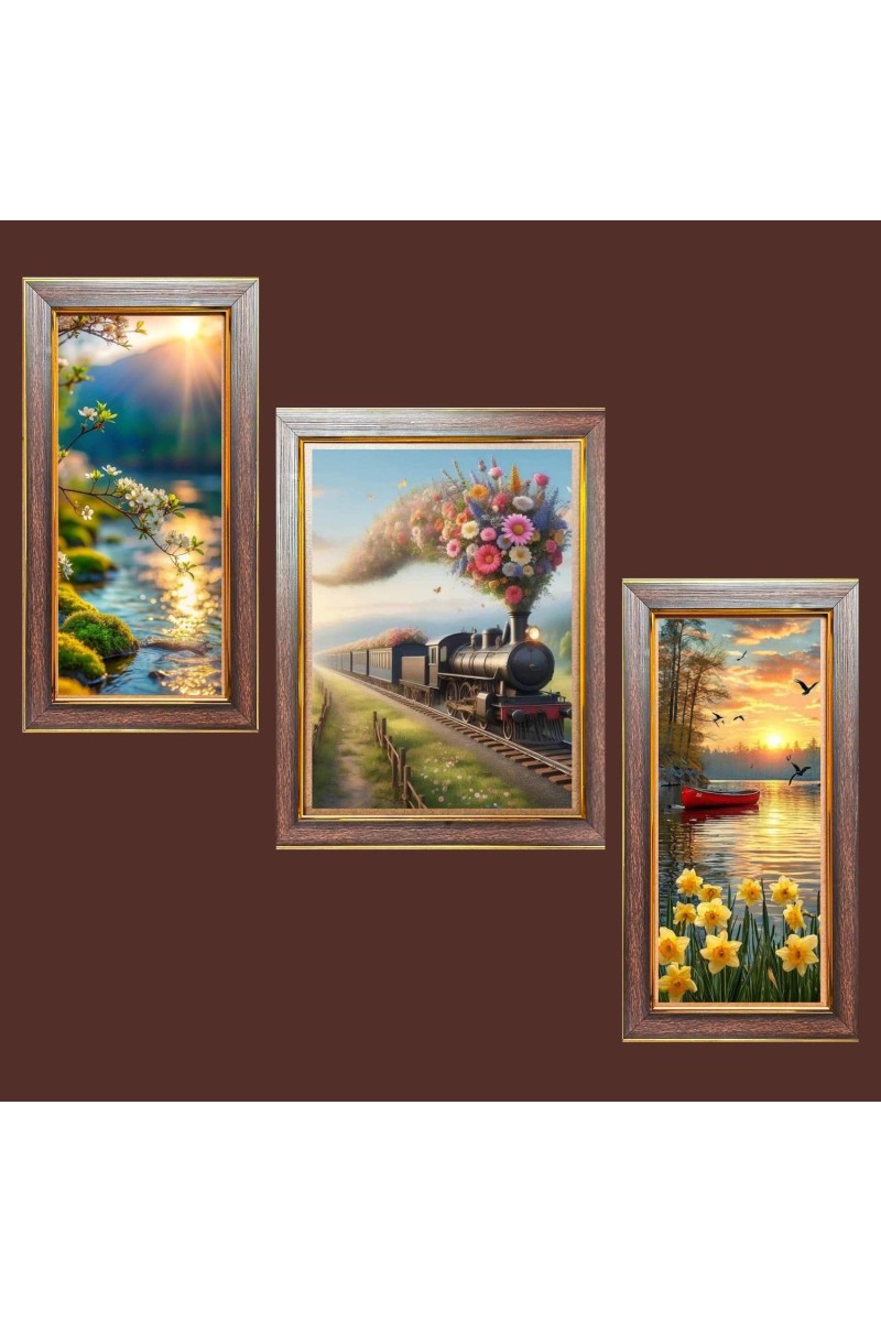 3-Pack Auroraâ€™s Whisper Photo Frames - 2 Pieces 6x13 Inch & 1 Piece 10x13 Inch - Rustic Wall Art for Home & Office Decor - Botanical Wall Hanging for Living Room, Bedroom, or Workspace