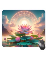 Customized Beautiful Lotus Picture Sublimation Mouse Pad | 8 X 7.5 Inch | Smooth Cloth Surface | Non-Slip Rubber Base | Personalized Mousepad for Laptop & Desktop (F17255)