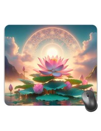 Customized Beautiful Lotus Picture Sublimation Mouse Pad | 8 X 7.5 Inch | Smooth Cloth Surface | Non-Slip Rubber Base | Personalized Mousepad for Laptop & Desktop (F17255)