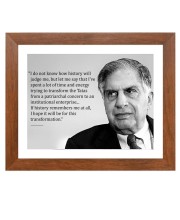 Shree Ratan Naval Tata & Famous Quote Brown Frame, 12x16InchesInspirational Wall Art for Office, Home DecorIdeal Spiritual Gift