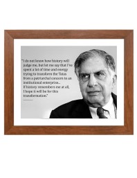 Shree Ratan Naval Tata & Famous Quote Brown Frame, 10x14InchesInspirational Wall Art for Office, Home DecorIdeal Spiritual Gift