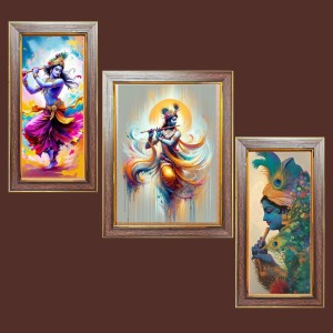 3-Pack Lord Sri Krishna painting Photo Frames - 2 Pieces 6x13 Inch & 1 Piece 10x13 Inch - Rustic Wall Art for Home & Office Decor - Botanical Wall Hanging for Living Room, Bedroom, or Workspace 3-Pack Lord Sri Krishna painting Photo Frames - 2 Pieces 6x13 Inch & 1 Piece 10x13 Inch - Rustic Wall Art for Home & Office Decor - Botanical Wall Hanging for Living Room, Bedroom, or Workspace