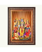 Sri Ram Sita Lakshman And Hanuman Color Photo 20x24 Inch - Vibrant Religious Wall Art for Home or Office Decor.