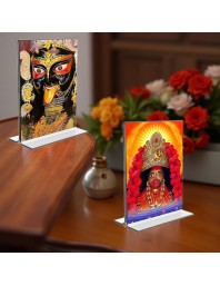 Debi Kali Acrylic T-Style Photo Stand - 9x11 Inches, Compact and Stylish Spiritual Display, easily change 2 photos (Pack of 1)