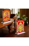 Debi Lakshmi & Lord Tirupati Balaji Acrylic T-Style Photo Stand - 9x11 Inches, Compact and Stylish Spiritual Display, easily change 2 photos (Pack of 1)