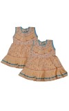 Cotton Sleeveless Baby Girl Frock for 0-9 Months – Soft & Comfortable Dress for Newborns & Infants (2, Peach)
