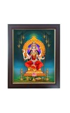 Hitech Sales Laxmi Devi Photo Frame for Pooja Room, Temple Decor, Home Decoration and Gift (Wall and Tabletop, Rectangular, Polystyrene Frame, Printed Photo, 24 x 29 cm, Black)