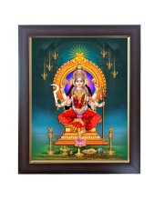 Hitech Sales Laxmi Devi Photo Frame for Pooja Room, Temple Decor, Home Decoration and Gift (Wall and Tabletop, Rectangular, Polystyrene Frame, Printed Photo, 24 x 29 cm, Black)