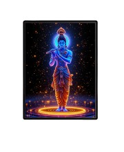 Krishna Laminated Photo - 5x7 Inches, Divine Blessings for Home & Office and Temple Decoration