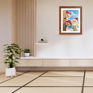 AI Funny Cute Duck Art Picture for Kids - 12x16 inches, Brown Color - Perfect Wall Decor for Children's Room