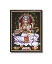 Saraswati Laminated Photo - 5x7 Inches, Divine Blessings for Home & Office and Temple Decoration