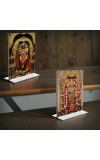 Lord Shiva & Sri Hanuman Acrylic T-Style Photo Stand, Compact and Stylish Spiritual Display, easily change 2 photos (Pack of 1)