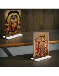Lord Shiva & Sri Hanuman Acrylic T-Style Photo Stand - 5x7 Inches, Compact and Stylish Spiritual Display, easily change 2 photos (Pack of 1)