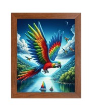 AI Funny Bird Art Picture for Kids - 10x14 inches, Brown Color - Perfect Wall Decor for Children's Room