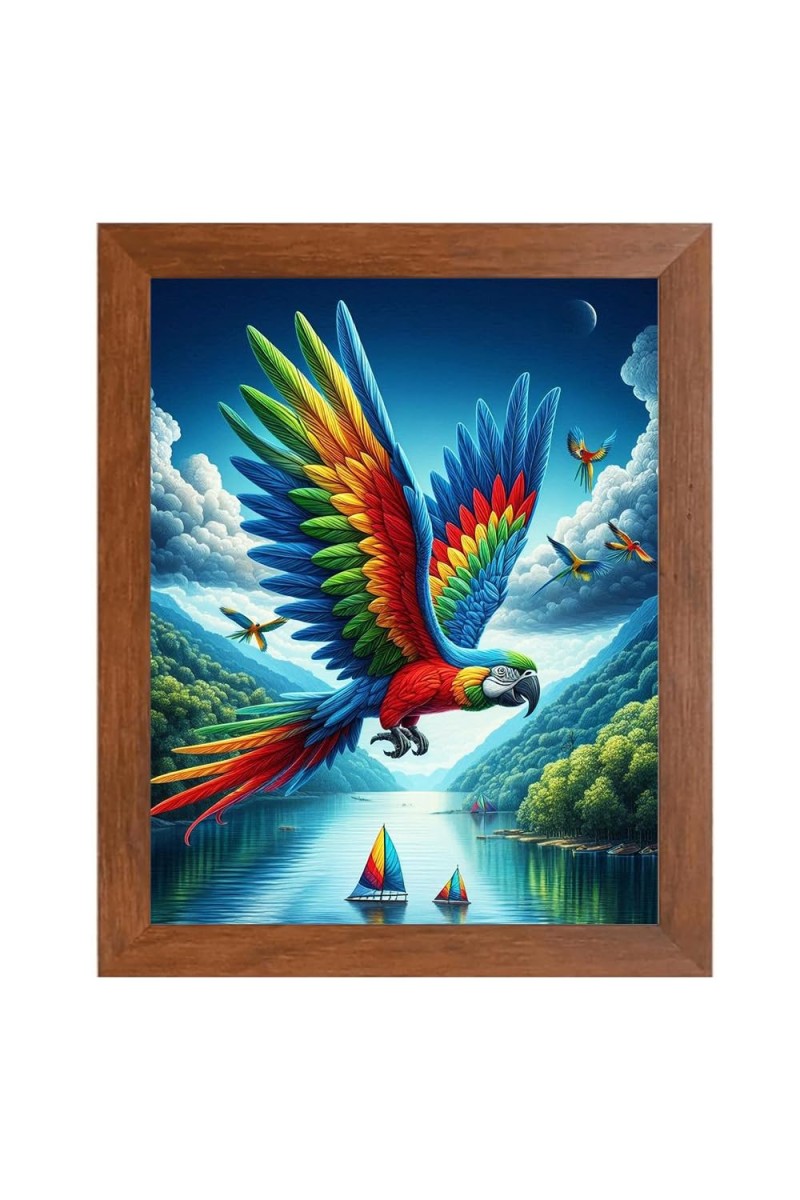 AI Funny Bird Art Picture for Kids - 12x16 inches, Brown Color - Perfect Wall Decor for Children's Room