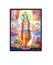 Vishnu Avatar Laminated Photo - 13x15 Inches, Divine Blessings for Home & Office and Temple Decoration