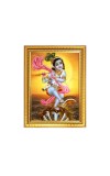 Bal Krishna Dancing On Kaliya Naag Photo Frame - 16x20 Inches, Brown Wooden Frame for Home, Office & Temple Decoration