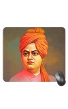 Customized Swami Vivekananda Picture Sublimation Mouse Pad | 8 X 7.5 Inch | Smooth Cloth Surface | Non-Slip Rubber Base | Personalized Mousepad for Laptop & Desktop (F17039)