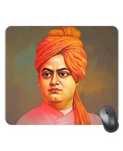 Customized Swami Vivekananda Picture Sublimation Mouse Pad | 8 X 7.5 Inch | Smooth Cloth Surface | Non-Slip Rubber Base | Personalized Mousepad for Laptop & Desktop (F17039)