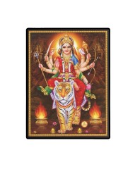 Durga Laminated Photo - 7x9 Inches, Divine Blessings for Home & Office and Temple Decoration