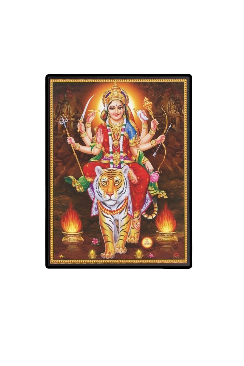 Durga Laminated Photo - 5x7 Inches, Divine Blessings for Home & Office and Temple Decoration