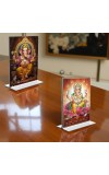 Lord Ganesh Acrylic T-Style Photo Stand - 11x13 Inches, Compact and Stylish Spiritual Display, easily change 2 photos (Pack of 1)