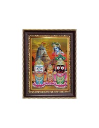 Sri Jagannath, Sri Balaram, Subhadra Digital Print Photo 6.7x8.7 inches - Vibrant Religious Wall Art for Home or Office Decor.
