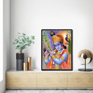Krishna Laminated Photo (13x15 Inches Without glass) Divine Blessings for Table and Walls,Home & Office and Temple Decoration Krishna Laminated Photo (13x15 Inches Without glass) Divine Blessings for Table and Walls,Home & Office and Temple Decoration