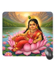 Customized Goddess Radha Picture Sublimation Mouse Pad | 8 X 7.5 Inch | Smooth Cloth Surface | Non-Slip Rubber Base | Personalized Mousepad for Laptop & Desktop (F17011)