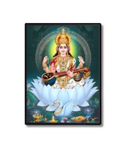 Saraswati Laminated Photo - 5x7 Inches, Divine Blessings for Home & Office and Temple Decoration