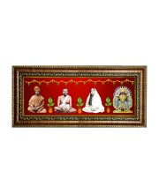 Hitech Sales Swami Vivekananda, Ramakrishna Paramhansa, Sarada Maa, Kali Maa - Photos in One Religious Photo Frame (16.6 x 6.6 inches, Golden, Pvc Frame)
